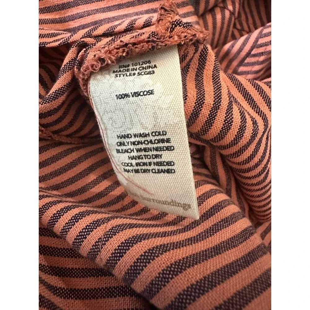 Soft Surroundings Sasha Orange Stripe Button Up Tunic Top Plus Size 1X Lagonlook - Picture 9 of 12